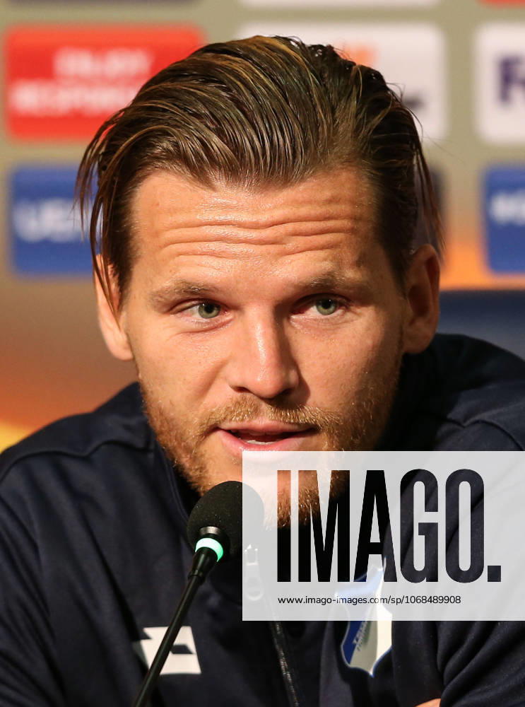 Hoffenheim s press conference, PK, Pressekonferenz ahead of the UEFA Europa League match ISTANBUL, TURKEY - NOVEMBER 01: Eugen Polanski of Hoffenheim attends a joint press conference ahead of UEFA Europa League Group C soccer match between Hoffenheim and Medipol Basaksehir at Fatih Terim Stadium in Istanbul, Turkey on November 01, 2017. Istanbul Turkey. Editorial use only. Please get in touch for any other usage.