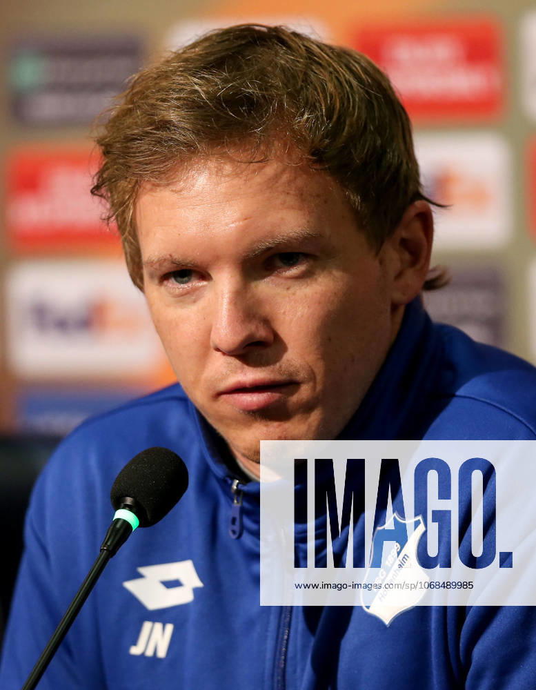 Hoffenheim s press conference, PK, Pressekonferenz ahead of the UEFA Europa League match ISTANBUL, TURKEY - NOVEMBER 01: Head coach of Hoffenheim Julian Nagelsmann attends a joint press conference ahead of UEFA Europa League Group C soccer match between Hoffenheim and Medipol Basaksehir at Fatih Terim Stadium in Istanbul, Turkey on November 01, 2017. Istanbul Turkey. Editorial use only. Please get in touch for any other usage.