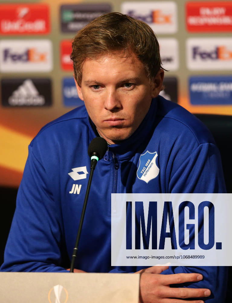 Hoffenheim s press conference, PK, Pressekonferenz ahead of the UEFA Europa League match ISTANBUL, TURKEY - NOVEMBER 01: Head coach of Hoffenheim Julian Nagelsmann attends a joint press conference ahead of UEFA Europa League Group C soccer match between Hoffenheim and Medipol Basaksehir at Fatih Terim Stadium in Istanbul, Turkey on November 01, 2017. Istanbul Turkey. Editorial use only. Please get in touch for any other usage.