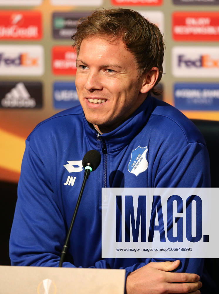 Hoffenheim s press conference, PK, Pressekonferenz ahead of the UEFA Europa League match ISTANBUL, TURKEY - NOVEMBER 01: Head coach of Hoffenheim Julian Nagelsmann attends a joint press conference ahead of UEFA Europa League Group C soccer match between Hoffenheim and Medipol Basaksehir at Fatih Terim Stadium in Istanbul, Turkey on November 01, 2017. Istanbul Turkey. Editorial use only. Please get in touch for any other usage.