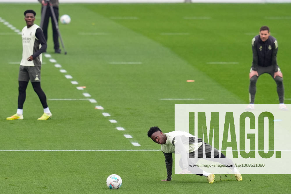 Vinicius Junior during the training day of Real Madrid ahead the Spanish League, LaLiga EA Sports, football match against Valencia CF at Ciudad Deportiva Real Madrid on October 31, 2025, in Valdebebas, Madrid, Spain. Valdebebas Spain - ZUMAa181 20251031_zaa_a181_028