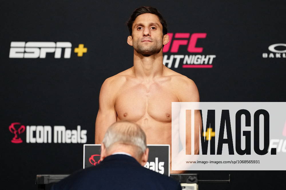 UFC Fight Night - Garcia vs Onama: Official Weigh-In LAS VEGAS, NV - OCT 31: Allan Nascimento steps on the scale for the official weigh-ins at UFC Apex for UFC Fight Night - Garcia vs Onama on October 31, 2025 in Las Vegas, NV, United States. (Photo by Louis Grasse PxImages) Las Vegas, NV LAS VEGAS, NV United States