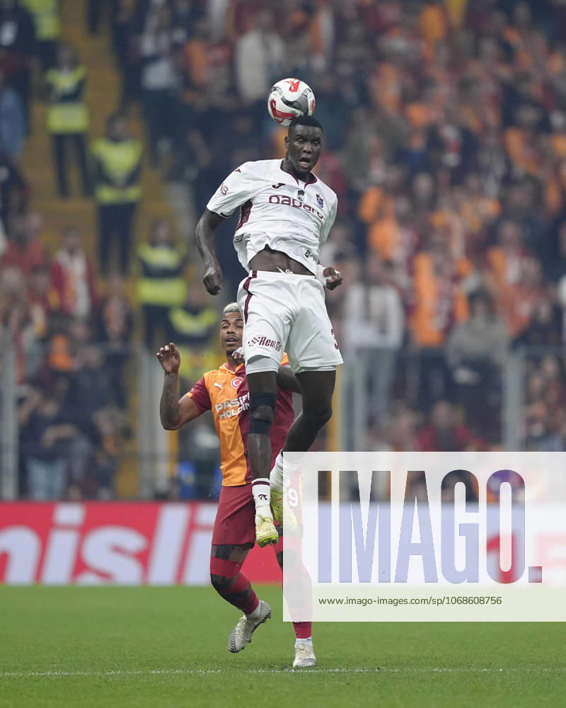 Galatasaray v Trabzonspor Turkish Super League Paul Ebere Onuachu of Trabzonspor heads the ball during the Turkish Super League match between Galatasaray and Trabzonspor at the Rems Park Stadium on November 1, 2025 in Istanbul, Turkey. (Photo by Gokhan Taner Middle East Images) Istanbul Istanbul Türkiye