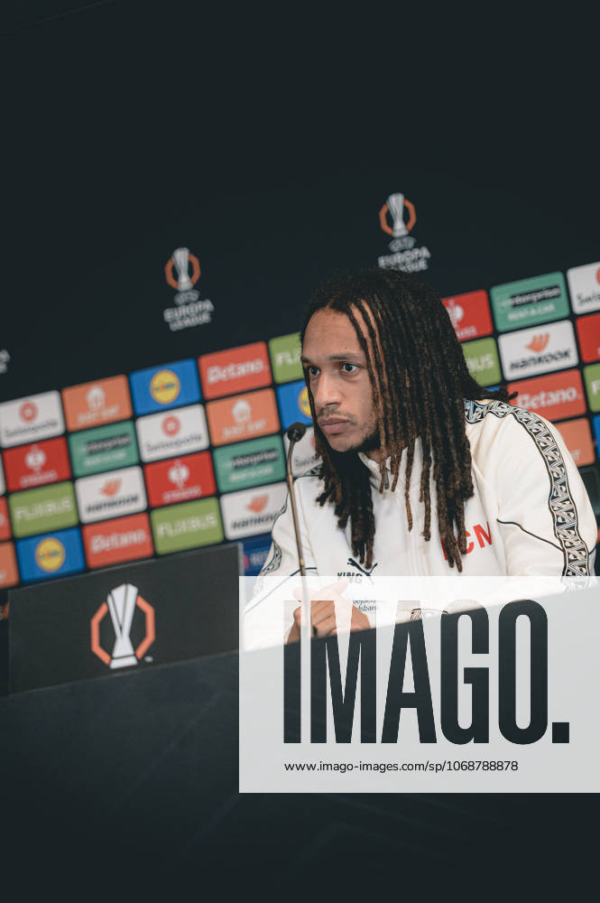 FC Midtjylland press conference, PK, Pressekonferenz - Europa League Herning, Denmark - November 5: Head coahc Mike Tullberg and Kevin Mbabu during FC Midtjylland press conference ahead of the match against Glasgow Celtic in UEFA Europa League at MCH Arena Herning MCH Arena Denmark
