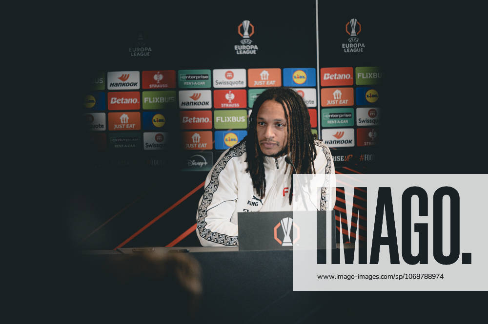 FC Midtjylland press conference, PK, Pressekonferenz - Europa League Herning, Denmark - November 5: Head coahc Mike Tullberg and Kevin Mbabu during FC Midtjylland press conference ahead of the match against Glasgow Celtic in UEFA Europa League at MCH Arena Herning MCH Arena Denmark
