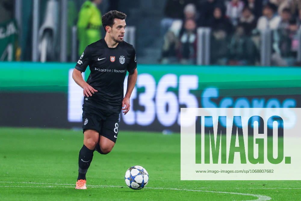 Pedro Goncalves of Sporting CP seen in action during UEFA Champions League 2025 26 League Phase - Matchday 4 football match between Juventus FC and Sporting CP at Allianz Stadium in Turin Italy on 04 November 2025. Turin Allianz Stadium Turin Italy