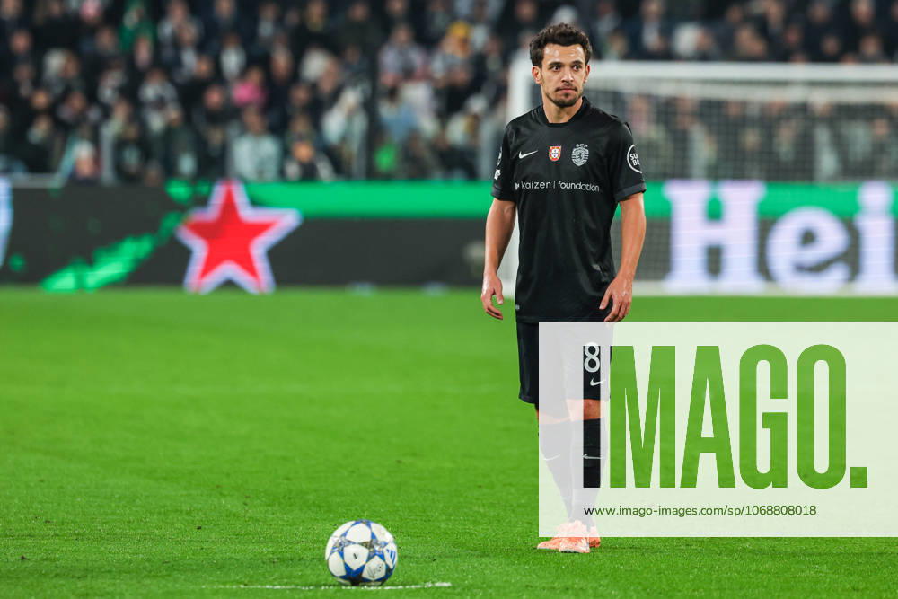 Pedro Goncalves of Sporting CP seen in action during UEFA Champions League 2025 26 League Phase - Matchday 4 football match between Juventus FC and Sporting CP at Allianz Stadium in Turin Italy on 04 November 2025. Turin Allianz Stadium Turin Italy
