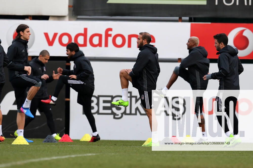 Besiktas training session ahead of UEFA Europa League match ISTANBUL, TURKEY - FEBRUARY 22: Cenk Tosun (3rd R), Atinc Nukan (L), Talisca (2nd R) and Gokhan Gonul (R) of Besiktas attend a training session ahead of UEFA Europa League Round of 32 match between Besiktas and Hapoel Beer-Sheva at Nevzat Demir Facilities in Istanbul, Turkey on February 22, 2017. Istanbul Turkey. Editorial use only. Please get in touch for any other usage.