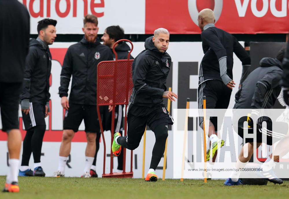 Besiktas training session ahead of UEFA Europa League match ISTANBUL, TURKEY - FEBRUARY 22: Querasma (C) of Besiktas attends a training session ahead of UEFA Europa League Round of 32 match between Besiktas and Hapoel Beer-Sheva at Nevzat Demir Facilities in Istanbul, Turkey on February 22, 2017. Istanbul Turkey. Editorial use only. Please get in touch for any other usage.