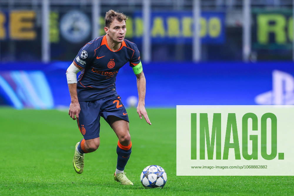 Nicolo Barella of FC Internazionale seen in action during UEFA Champions League 2025 26 League Phase - Matchday 4 football match between FC Internazionale and FC Kairat Almaty at San Siro Stadium in Milan Italy on 05 November 2025. Milan Stadio Giuseppe Meazza Milan Italy