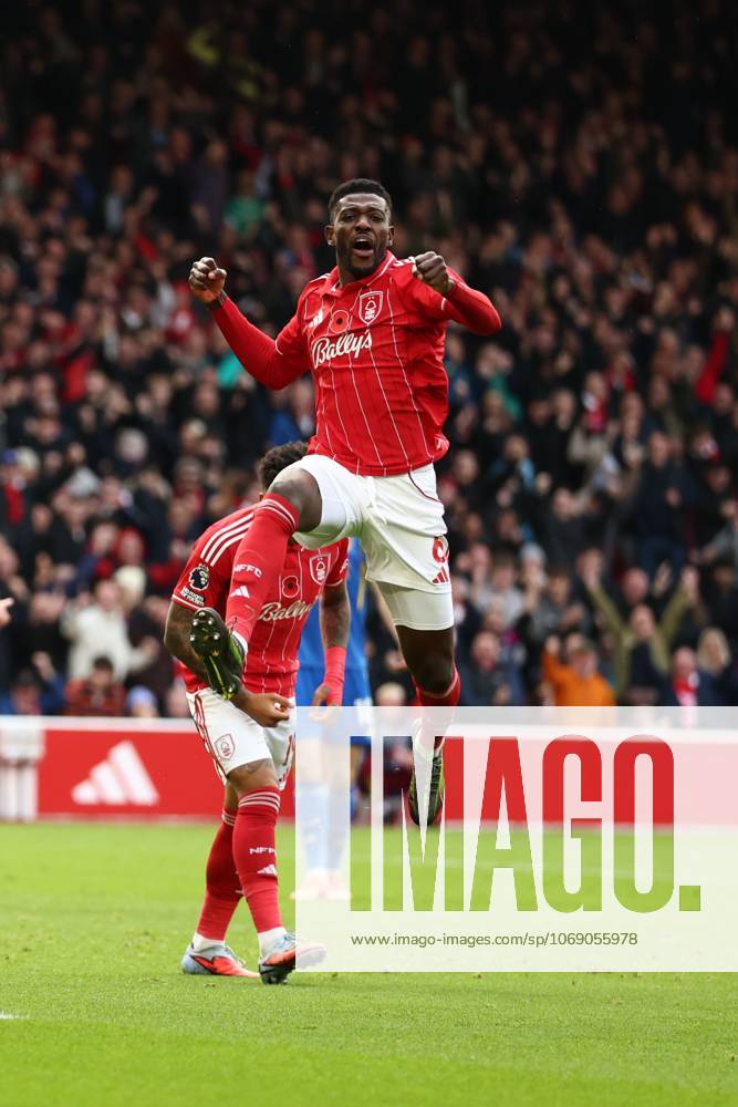 Ibrahim Sangare of Nottingham Forest celebrates a goal. Nottingham Forest v Leeds United, Premier League, Football, City Ground, Nottingham, UK - 09 Nov 2025Nottingham City Ground United Kingdom
