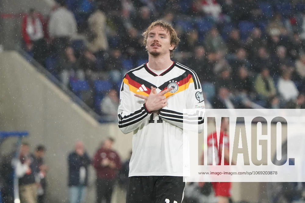 DFB Maenner Nationalmannschaft, Men national team, Nationalteam , WM 2026 Qualifikation, World Cup 2026 Qualifiers, luxembourg vs Deutschland, stade de Luxembourg Nick Woltemade Deutschland, jubelt Aktion, Einzelbild,