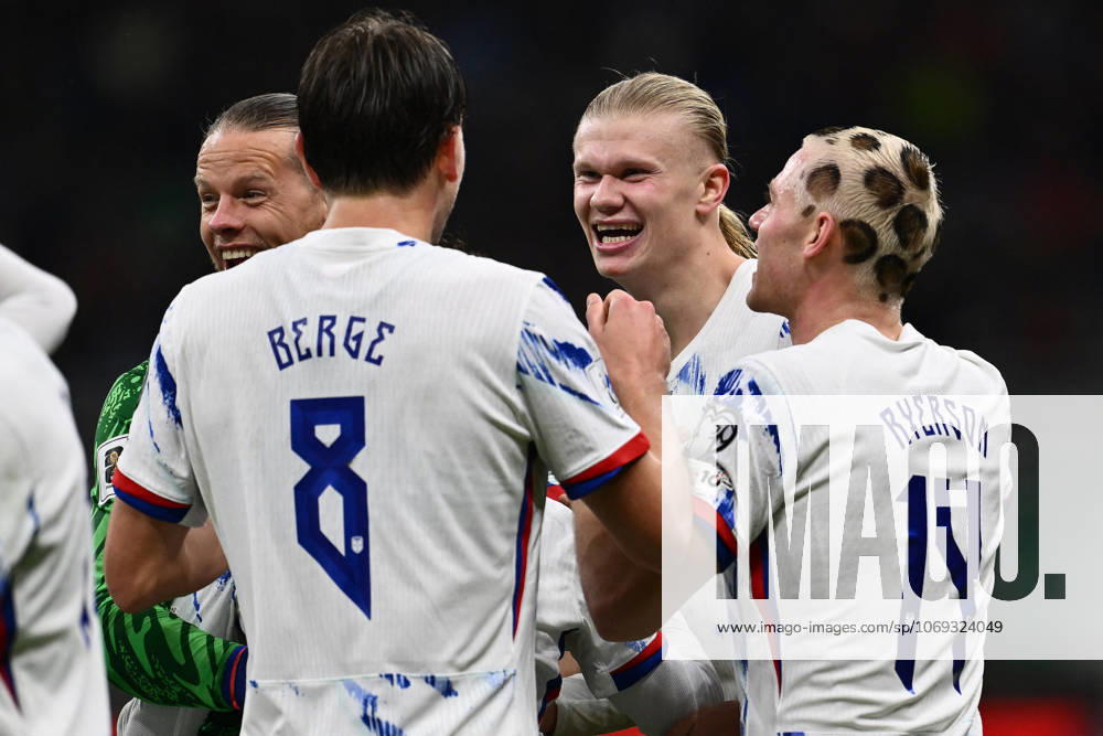 CALCIO - FIFA Mondiali - Qualifiers - Italy vs Norway Erling Haaland (NOR) celebrates after scoring the goal of 1-3 during the FIFA 2026 World Cup Qualifying Round Matchday 10 between Italy and Norway at San Siro Stadium on November 16, 2025 in Milan, Italy. Milan Italy