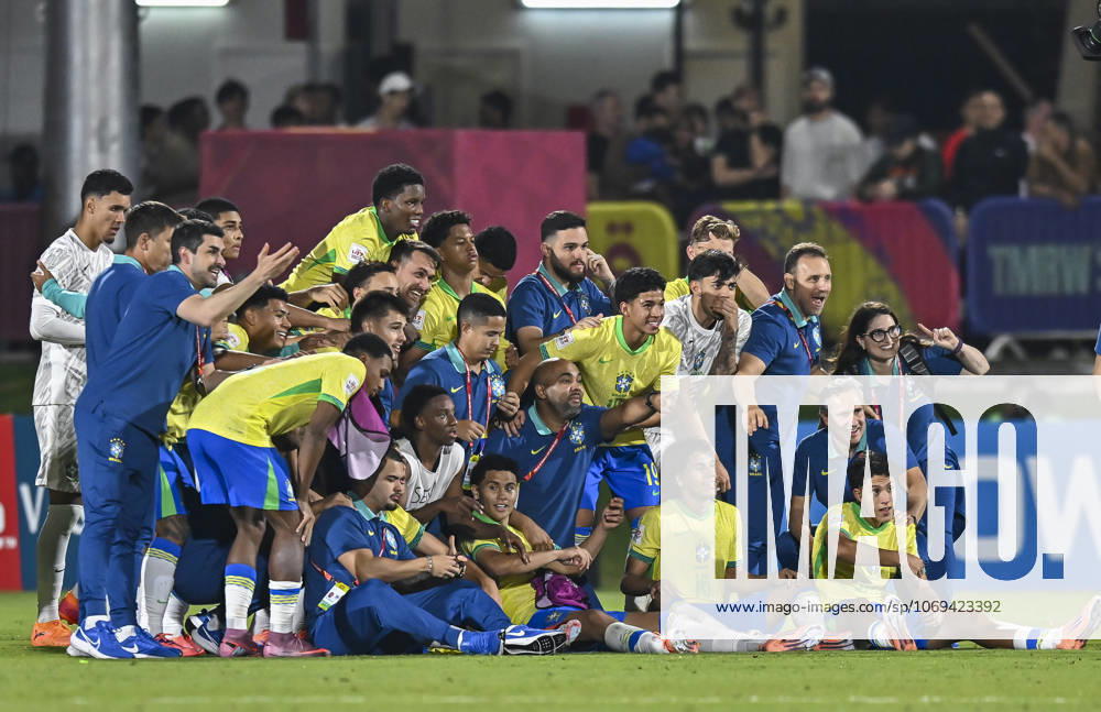 Morocco v Brazil : Quarter-final- FIFA U-17 World Cup Qatar 2025 Players of Brazil celebrate after winning the FIFA U-17 World Cup Qatar 2025 Quarter-final match between Morocco and Brazil in Doha, Qatar, on November 21, 2025. DOHA Qatar