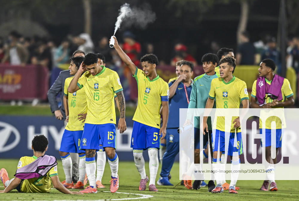 Morocco v Brazil : Quarter-final- FIFA U-17 World Cup Qatar 2025 Players of Brazil celebrate after winning the FIFA U-17 World Cup Qatar 2025 Quarter-final match between Morocco and Brazil in Doha, Qatar, on November 21, 2025. DOHA Qatar