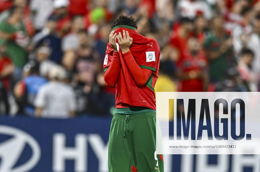 Morocco v Brazil : Quarter-final- FIFA U-17 World Cup Qatar 2025 Ziyad Baha of Morocco looks dejected after the FIFA U-17 World Cup Qatar 2025 Quarter-final match between Morocco and Brazil in Doha, Qatar, on November 21, 2025. DOHA Qatar