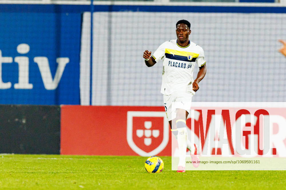 Ibrahima Ba seen during Taca De Portugal game between teams of GD Estoril Praia and FC Famalicao at Estadio Antonio Coimbra da Mota (Maciej Rogowski Ball Raw Images) Estoril Estadio Antonio Coimbra da Mota Portugal