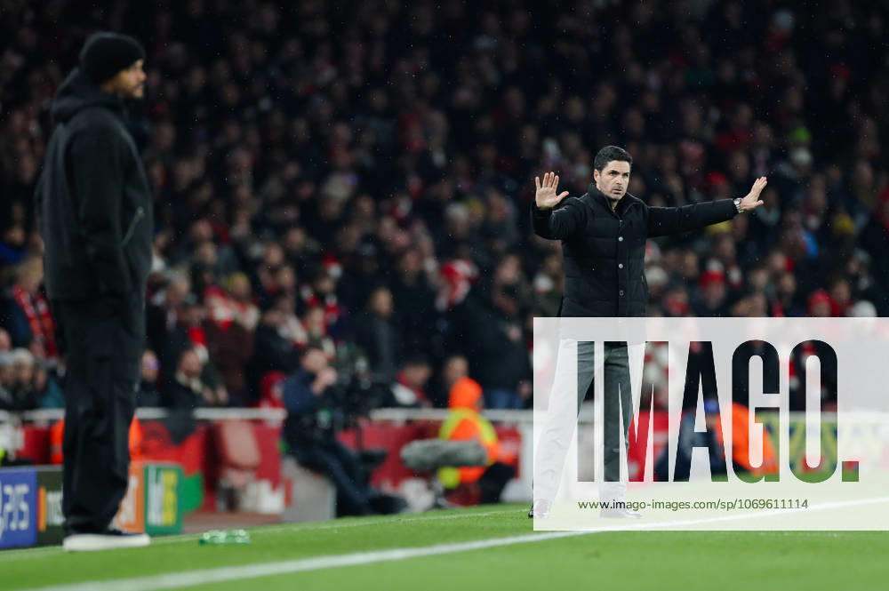 Champions League 2025 26 League Stage Arsenal v Bayern Munich Emirates Stadium 26.11.2025 Arsenal manager Mikel Arteta and Vincent Kompany coach of Bayern Munich Champions League 2025 26 League Stage Arsenal v Bayern Munich Emirates Stadium 26.11.2025 Photograph By Marc Aspland The Times