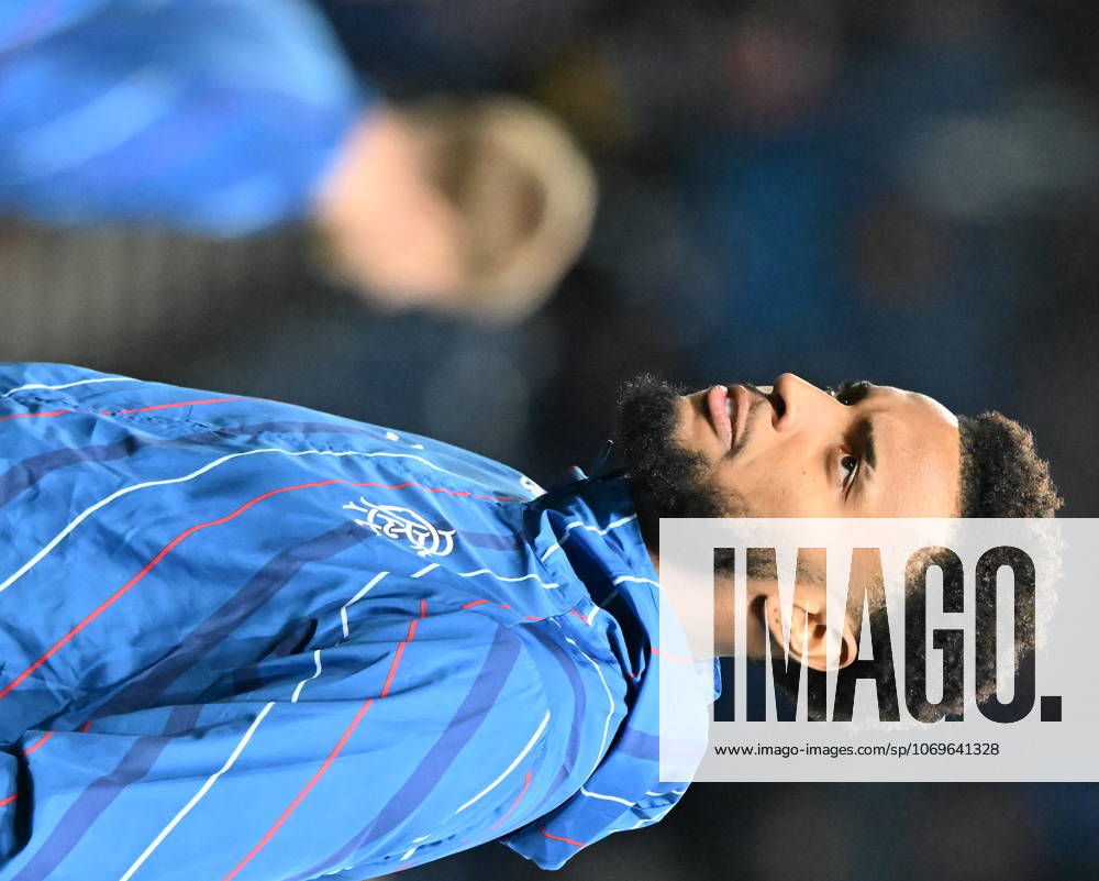 Rangers v S.C. Braga UEFA Europa League Youssef Chermiti of Rangers warms up during the UEFA Europa League match at Ibrox Stadium, Glasgow UK Newspapers OUT