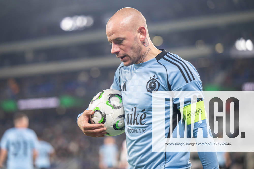 Vladimir Weiss jr. during Europa Conference league match , SK Slovan Bratislava - Rayo Vallecano , 27. december 2025, Tehelne pole Stadium, Bratislava, Slovakia