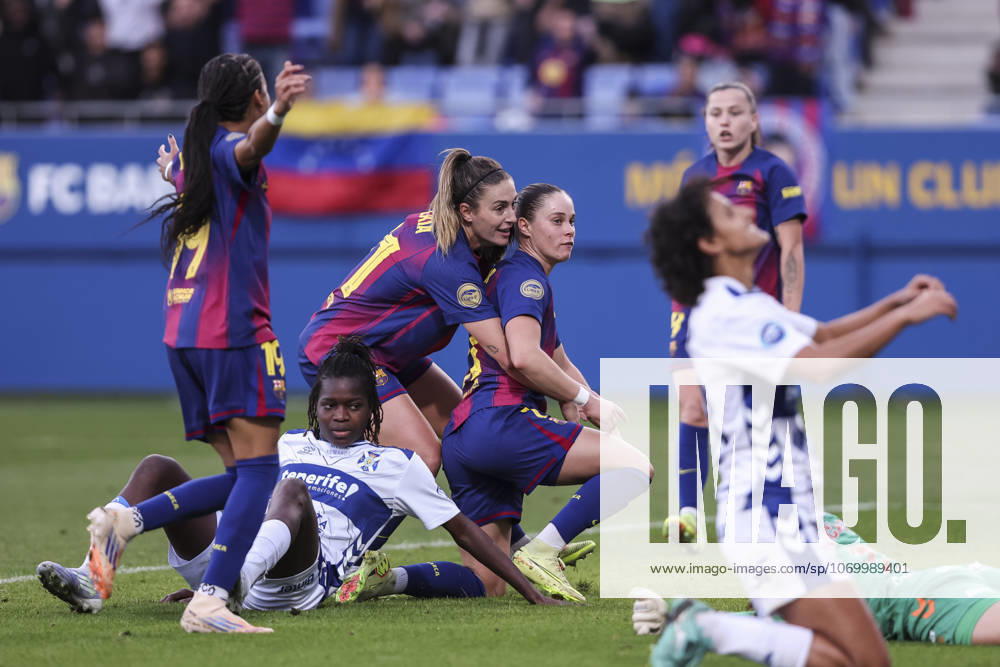 Ewa Barbara Pajor of FC Barcelona, Barca celebrates a goal with teammates during the Spanish Women league, Liga F, football match played between FC Barcelona and Costa Adeje Tenerife at Johan Cruyff Stadium on December 06, 2025 in Sant Joan Despi, Barcelona. Sant Joan Despi Spain - ZUMAa181 20251206_zaa_a181_200