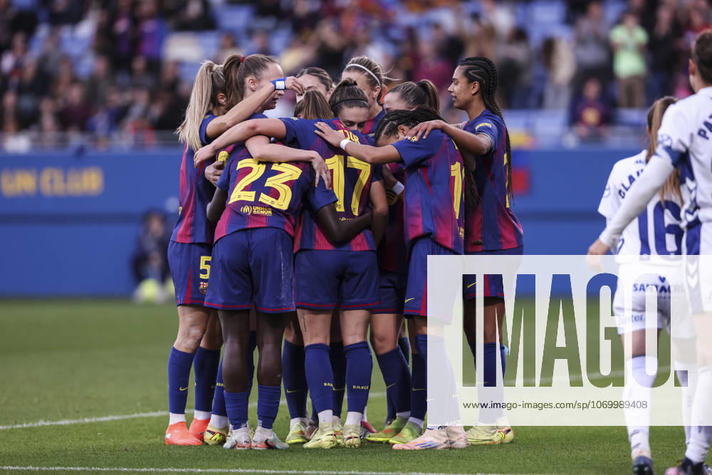 Ewa Barbara Pajor of FC Barcelona, Barca celebrates a goal with teammates during the Spanish Women league, Liga F, football match played between FC Barcelona and Costa Adeje Tenerife at Johan Cruyff Stadium on December 06, 2025 in Sant Joan Despi, Barcelona. Sant Joan Despi Spain - ZUMAa181 20251206_zaa_a181_201
