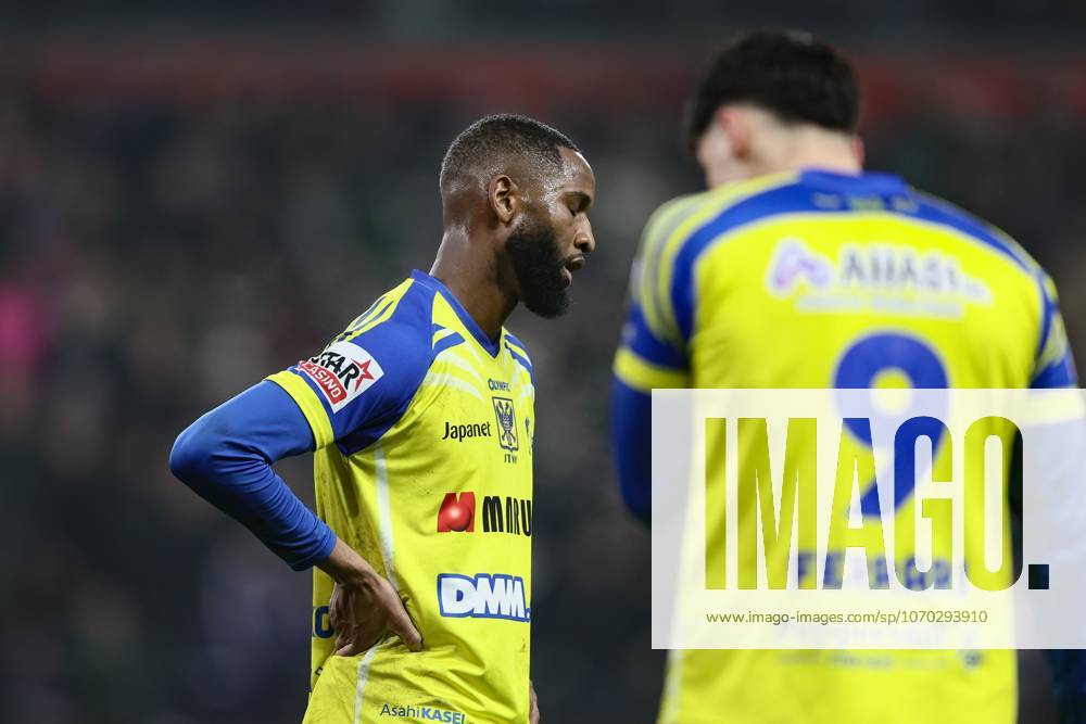 STVV s Abdoulaye Sissako looks dejected during a soccer match between RSC Anderlecht and Sint-Truidense V.V., Saturday 13 December 2025 in Brussels, on day 18 of the 2025-2026 Jupiler Pro League first division of the Belgian championship. BRUNOxFAHY x148711954x
