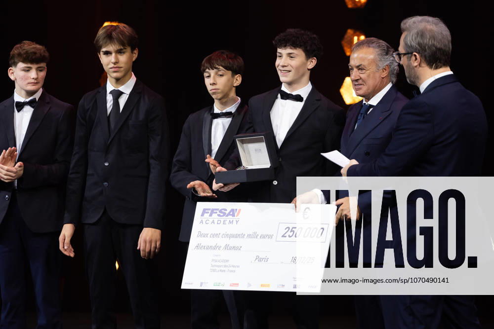 FFSA - LES TROPHEES DU AUTOMOBILE 2025 MUNOZ Alexandre, Vainqueur du Championnat de France F4 FIA, ALESI Jean, Prix Special FFSA, Kennol Grand Prix de France Historique, portrait during Les Trophà es du Sport Automobile 2025 at Salle Pleyel, on December 18, 2025 in Paris, France - ParisFrance