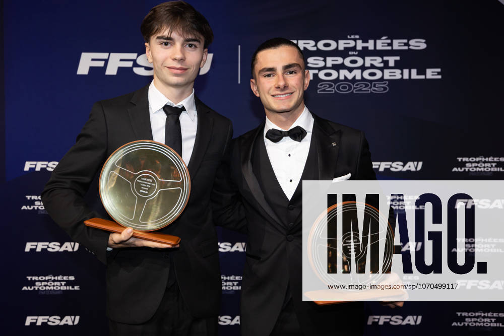 FFSA - LES TROPHEES DU AUTOMOBILE 2025 ROUSSEL Jules, Vainqueur de la Coupe du Monde F4 - Macao, Volant d Or, portrait, NAEL Thà ophile, Vainqueur du Grand Prix de Macao, Volant d Or, portrait during Les Trophà es du Sport Automobile 2025 at Salle Pleyel, on December 18, 2025 in Paris, France - ParisFrance
