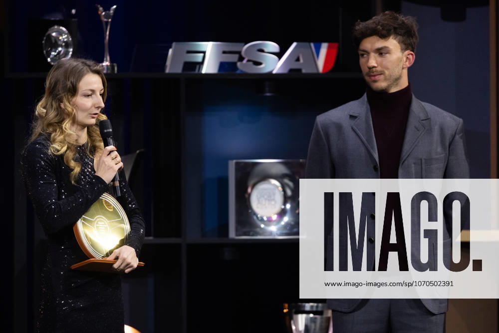 FFSA - LES TROPHEES DU AUTOMOBILE 2025 PIN Doriane, Championne F1 Academy, Volant d Or, portrait, GASLY Pierre, F1 driver, portrait during Les Trophà es du Sport Automobile 2025 at Salle Pleyel, on December 18, 2025 in Paris, France - ParisFrance