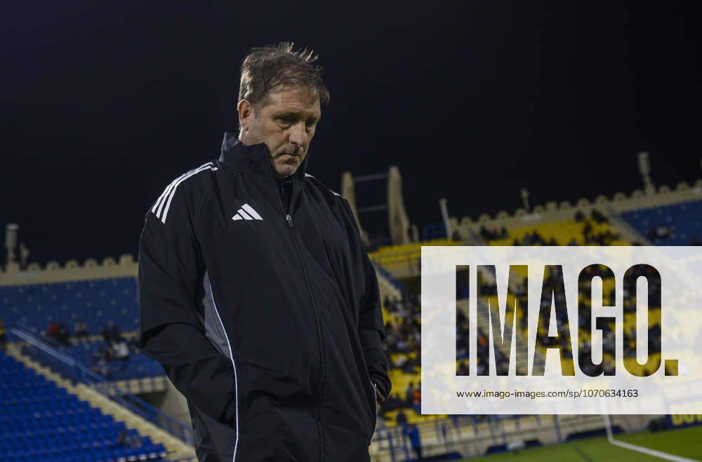 AFC CHAMPIONS LEAGUE ELITE, AL GHARAFA SC V AL WAHDA FC Pedro Rui Martins, Head coach of Al Gharafa SC looks on prior to the AFC Champions League elite west football match between Qatar s Al Gharafa SC and United Arab Emirates Al Wahda FC at Thani Bin Jassim Stadium in Doha, Qatar on December 22, 2025. DOHA Qatar