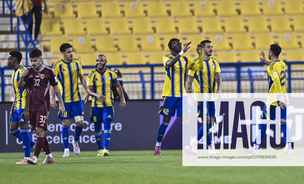 AFC CHAMPIONS LEAGUE ELITE, AL GHARAFA SC V AL WAHDA FC Seydou Sano (2-R) of Al Gharafa SC celebrates after scoring a goal during the AFC Champions League elite west football match between Qatar s Al Gharafa SC and United Arab Emirates Al Wahda FC at Thani Bin Jassim Stadium in Doha, Qatar on December 22, 2025. DOHA Qatar