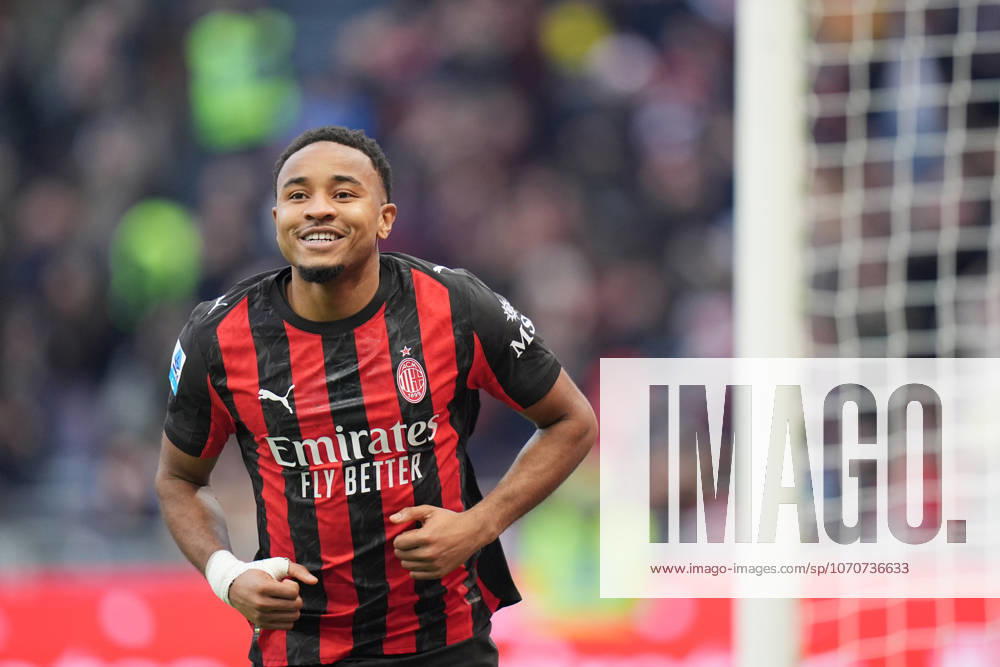 AC Milan s Christopher Nkunku celebrates after scoring 2-0 during the Serie A soccer match between Milan and Hellas Verona at the San Siro Stadium in Milan , north Italy - Sunday , December 28 , 2025. - Soccer .