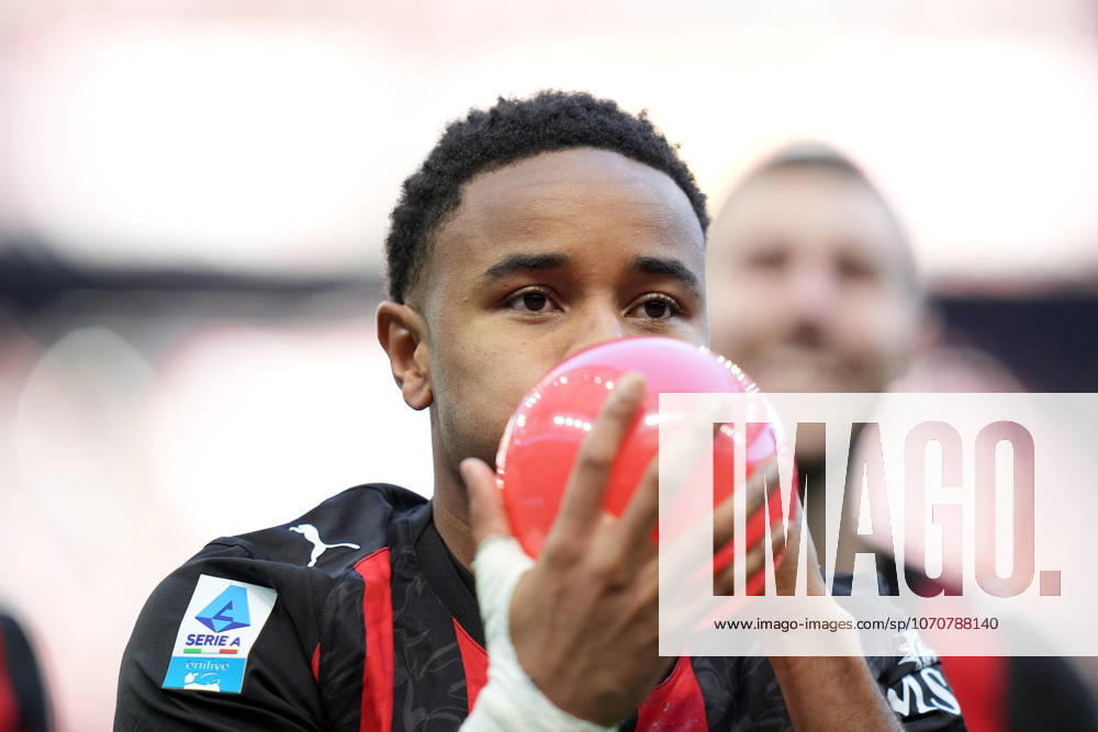 AC Milan s Christopher Nkunku celebrates after scoring 2-0 during the Serie A soccer match between Milan and Hellas Verona at the San Siro Stadium in Milan , north Italy - Sunday , December 28 , 2025. - Soccer .