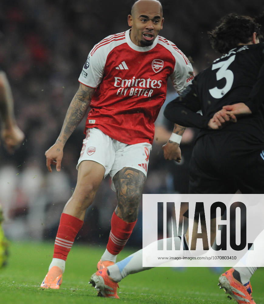Football - 2025 2026 Premier League - Arsenal vs Aston Villa - Emirates Stadium - Tuesday 30th December 2025 Gabriel Jesus of Arsenal scores goal no 4