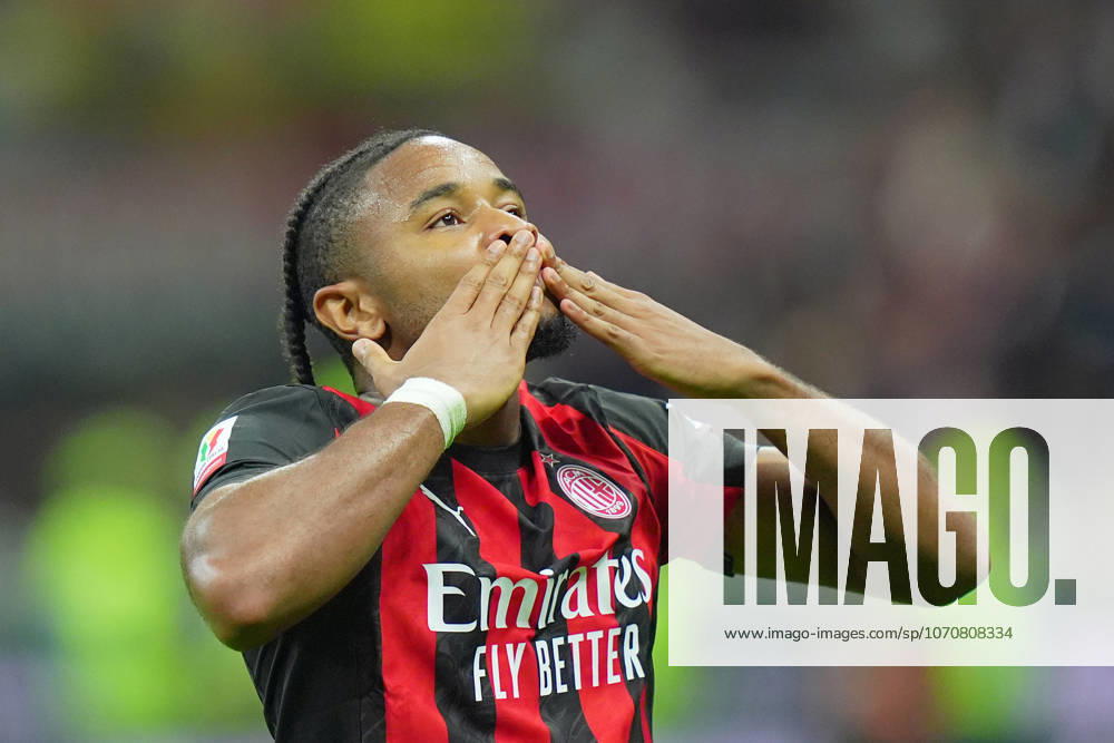 AC Milan s Christopher Nkunku celebrates after scoring 2-0 during the round of 32 Frecciarossa Italian Cup 2025 2026 soccer match between Milan and Lecce at San Siro Stadium in Milan , North Italy , Tuesday , September 23 , 2025 . - Soccer