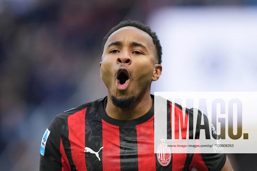 AC Milan s Christopher Nkunku celebrates after scoring 3-0 during the Serie A soccer match between Milan and Hellas Verona at the San Siro Stadium in Milan , north Italy - Sunday , December 28 , 2025. - Soccer .