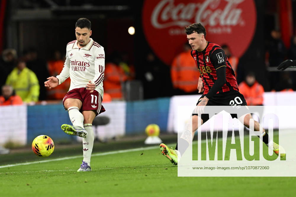 Bournemouth v Arsenal Premier League Gabriel Martinelli of Arsenal and Alex Jiminez of Bournemouth during the Premier League match at the Vitality Stadium, Bournemouth 03 01 2026 UK Newspapers OUT