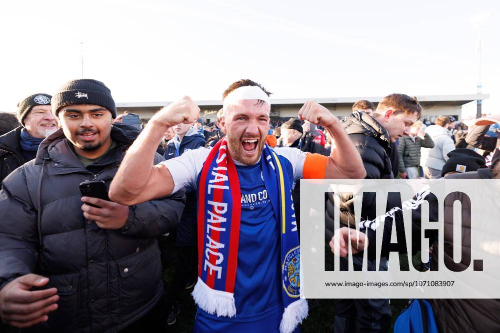 Paul Dawson of Macclesfield FC celebrates after the match. Macclesfield v Crystal Palace, Emirates FA Cup, Third Round, Football, Leasing.com Stadium, Macclesfield, UK - 10 Jan 2026Macclesfield Moss Rose United Kingdom