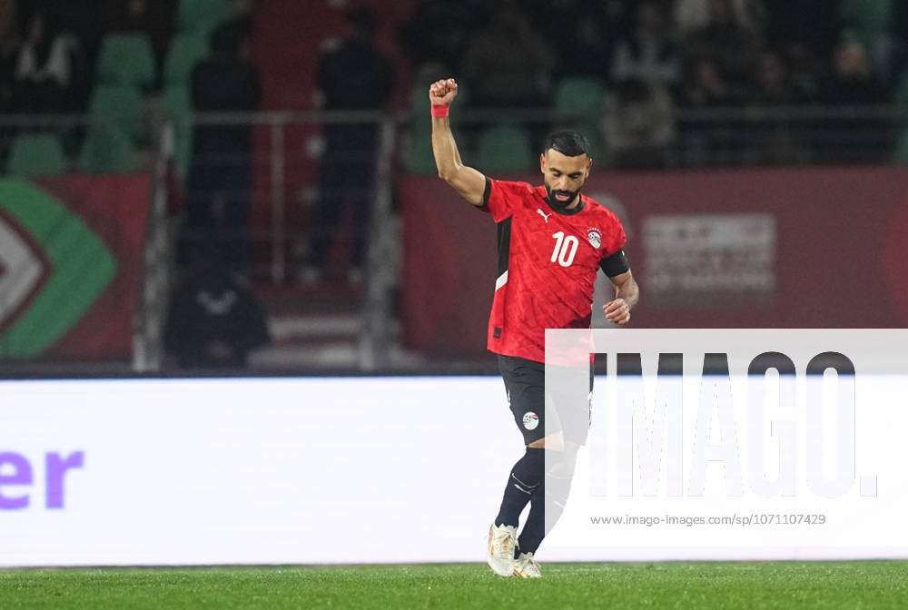 Mohamed Salah Mahrous Ghaly (Egypt) scores and celebrates his teams third goal during the Africa Cup Of Nations match between Ivory Coast and Egypt at Agadir Stadium on January 10, 2026 in Agadir, Morocco. (Photo by Thor Wegner DeFodi Images) -