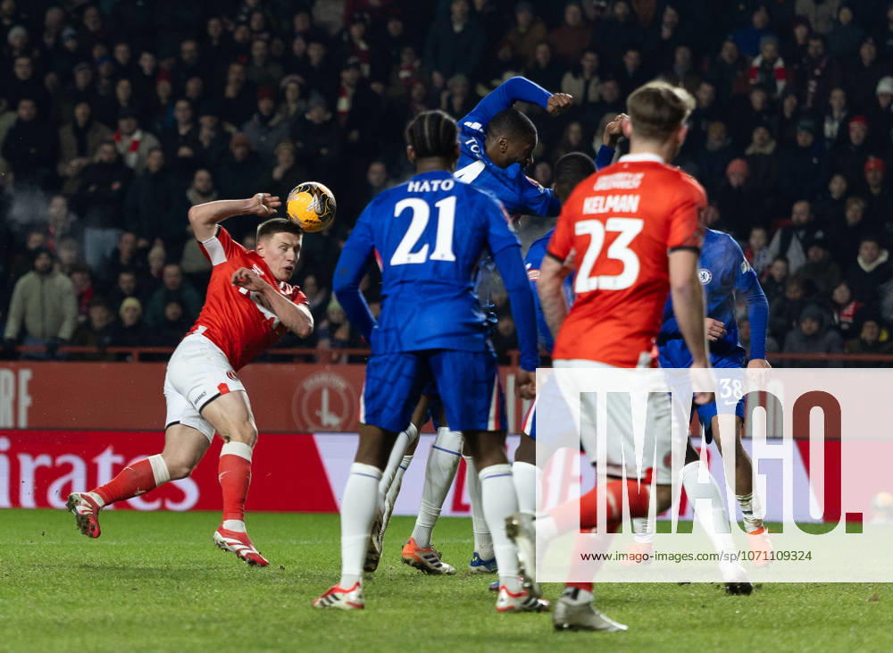Charlton Athletic v Chelsea Emirates FA Cup Greg Docherty of Charlton Athletic has a shot at goal during the Emirates FA Cup Third Round match at The Valley, London 10 01 2026 UK Newspapers OUT
