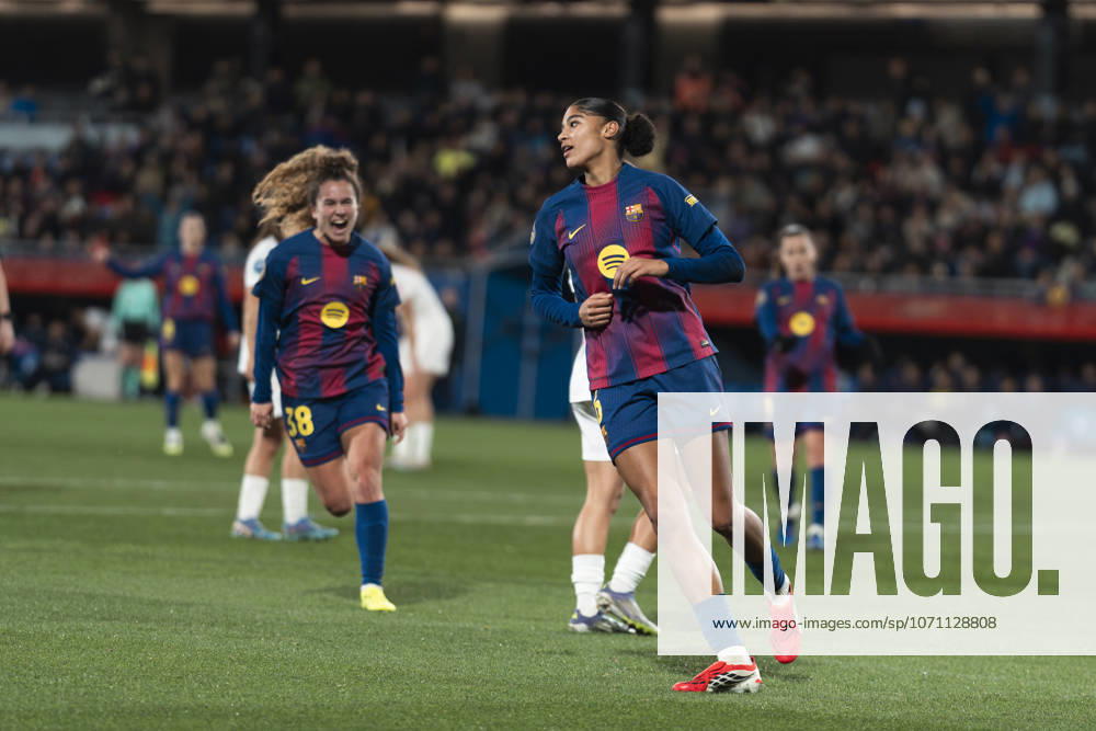 FC Barcelona, Barca Femeni v Madrid CFF - Liga F Moeve Sydney Joy Schertenleib celebrates a goal during the Liga F Moeve match between FC Barcelona and Madrid CFF at Estadi Johan Cruyff in Barcelona, Spain, on January 10, 2026. Barcelona Spain
