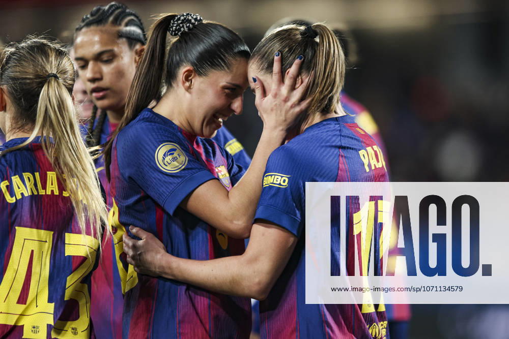 FC Barcelona, Barca Femeni V Madrid CFF - Liga F Moeve Ewa Pajor of FC Barcelona celebrates after scoring a goal with Kika Nazareth of FC Barcelona during the Liga F Moeve match between FC Barcelona Femeni and Madrid CFF at Estadi Johan Cruyff in Barcelona, Spain, on January 10, 2026. Barcelona Spain
