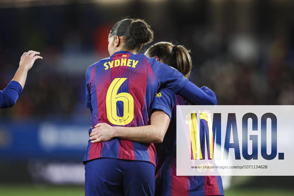 FC Barcelona, Barca Femeni V Madrid CFF - Liga F Moeve Ewa Pajor of FC Barcelona celebrates after scoring a goal with Sydney Schertenleib of FC Barcelona during the Liga F Moeve match between FC Barcelona Femeni and Madrid CFF at Estadi Johan Cruyff in Barcelona, Spain, on January 10, 2026. Barcelona Spain