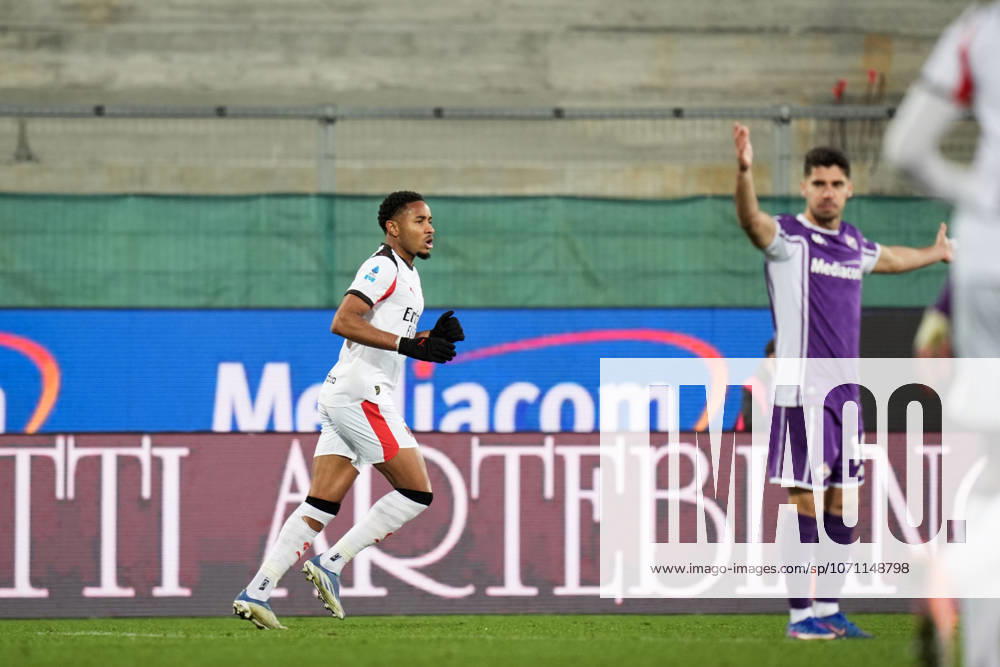 AC Milan s Christopher Nkunku celebrates after scoring the 1-1 goal for his team during the Serie A soccer match between Fiorentina and Milan at the Artemio Franchi Stadium in Florence, north Italy - Sunday, January 11, 2026 -