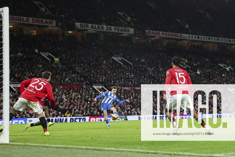Manchester United, ManU v Brighton & Hove Albion, Emirates FA Cup Brighton & Hove Albion midfielder Brajan Gruda (8) scores a GOAL 0-1 during the Manchester United v Brighton & Hove Albion Emirates FA Cup Third Round match at Old Trafford, Manchester, England on 11 January 2026 Credit: Phil Duncan Every Second Media Editorial use only. All images are copyright Every Second Media Limited. No images may be reproduced without prior permission. All rights reserved. Premier League and Football League images are subject to licensing agreements with Football DataCo Limited. see https: www.football-dataco.com