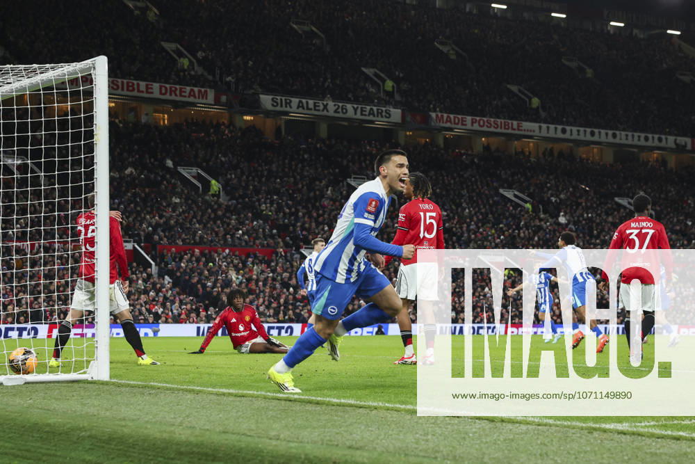 Manchester United, ManU v Brighton & Hove Albion, Emirates FA Cup Brighton & Hove Albion midfielder Brajan Gruda (8) scores a GOAL 0-1 during the Manchester United v Brighton & Hove Albion Emirates FA Cup Third Round match at Old Trafford, Manchester, England on 11 January 2026 Credit: Phil Duncan Every Second Media Editorial use only. All images are copyright Every Second Media Limited. No images may be reproduced without prior permission. All rights reserved. Premier League and Football League images are subject to licensing agreements with Football DataCo Limited. see https: www.football-dataco.com
