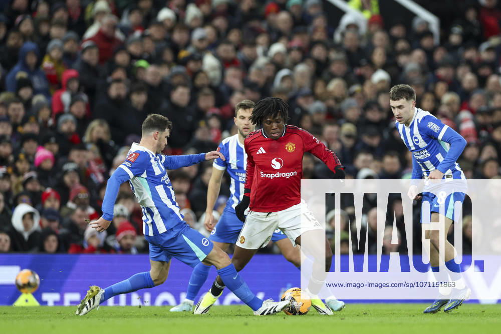 Manchester United, ManU v Brighton & Hove Albion, Emirates FA Cup Manchester United defender Patrick Dorgu (13) during the Manchester United v Brighton & Hove Albion Emirates FA Cup Third Round match at Old Trafford, Manchester, England on 11 January 2026 Credit: Phil Duncan Every Second Media Editorial use only. All images are copyright Every Second Media Limited. No images may be reproduced without prior permission. All rights reserved. Premier League and Football League images are subject to licensing agreements with Football DataCo Limited. see https: www.football-dataco.com