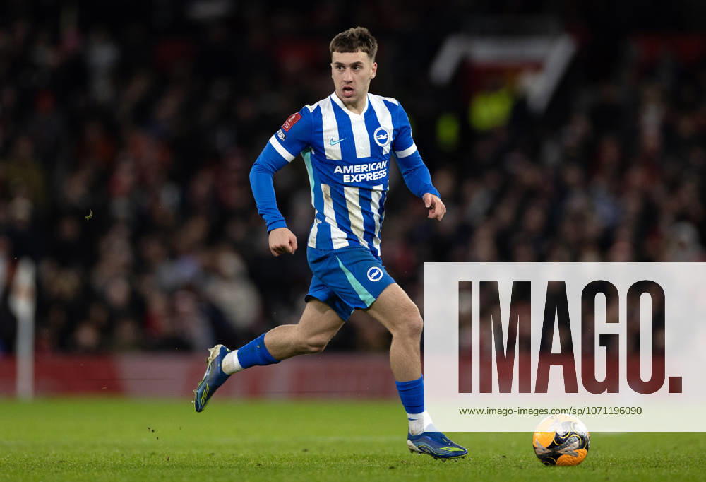 Manchester United, ManU v Brighton & Hove Albion - Emirates FA Cup Third Round MANCHESTER, ENGLAND - JANUARY 11: Brajan Gruda of Brighton & Hove Albion runs with the ball during the Emirates FA Cup Third Round match between Manchester United and Brighton & Hove Albion on January 11, 2026 in Manchester, England. (Photo by Joe Prior Visionhaus via ) Manchester Old Trafford England United Kingdom