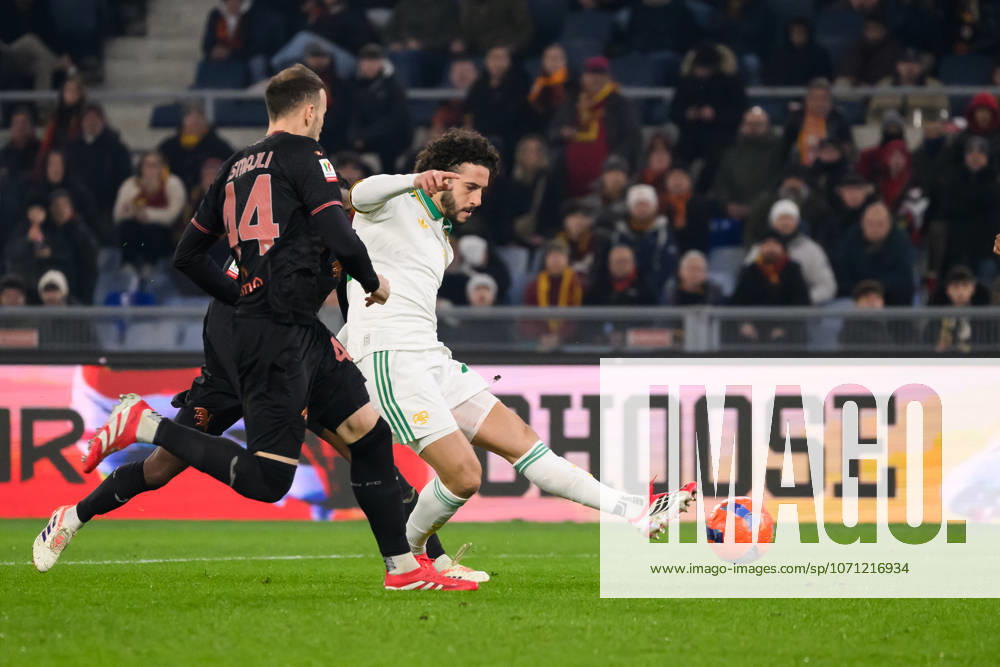 Mario Hermoso of AS Roma scores the goal of 1-1 during the Coppa Italia 2025 2026 football match between AS Roma and Torino FC at Stadio Olimpico in Rome (Italy), January 13, 2026. AndreaxStaccioli